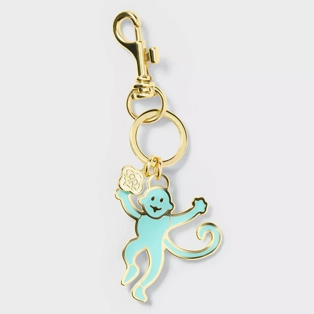 Rare Roller Rabbit x Target RARE Monkey Keychain TEAL Charm Bag Accessory NWT - Picture 1 of 3